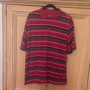 Nike Golf Men's Polo Shirt with Red and Black Stripes